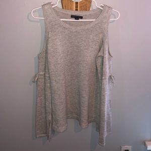 Cold shoulder gray sweater